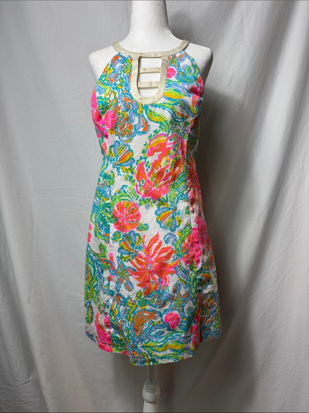 Lilly Pulitzer Dress on Pastel Multicolor Fabric